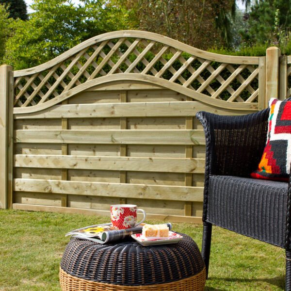 Forest Garden 1.8m x 1.2m Pressure Treated Decorative Europa Prague Fence Panel - Pack of 4