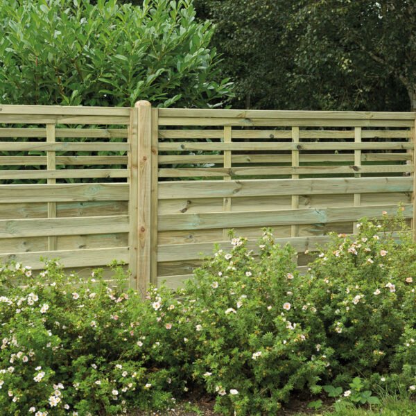 Forest Garden 1.8m x 1.2m Pressure Treated Decorative Kyoto Fence Panel - Pack of 3
