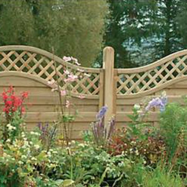 Forest Garden 1.8m x 1.5m Pressure Treated Decorative Europa Prague Fence Panel - Pack of 4