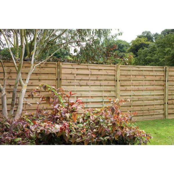 Forest Garden 1.8m x 1.8m Pressure Treated Decorative Europa Plain Fence Panel - Pack of 4
