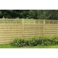 Forest Garden 1.8m x 1.8m Pressure Treated Decorative Kyoto Fence Panel - Pack of 4